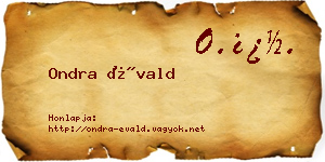 Ondra Évald névjegykártya